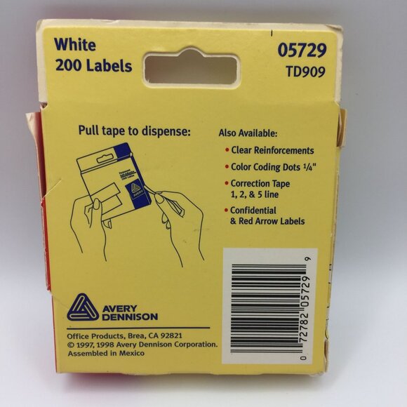 Avery Set 2 Packs 200 1/4" Round Self-Adhesive Reinforcement Labels White Clear - Picture 3 of 7